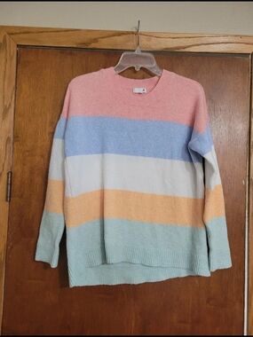Pastel Striped Sweater - Pink, Blue, White, Peach, Mint